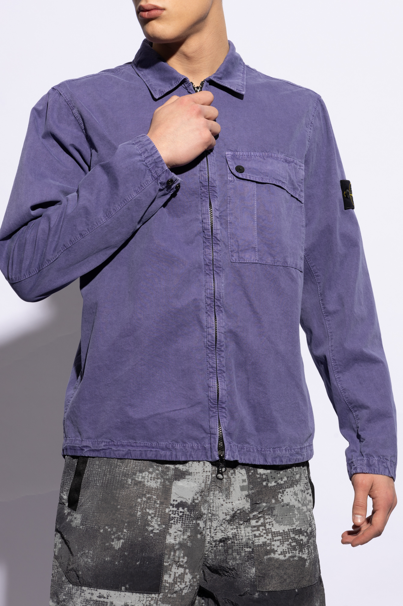 Stone island outlet overshirt purple